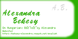 alexandra bekesy business card